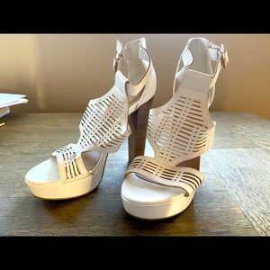White cage Charlotte Russe platform high heels